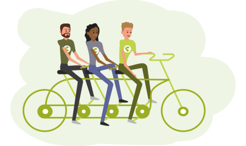 Employees cycling