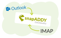 Link mail accounts with snapADDY DataQuality and contact data is automatically checked.