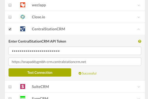 snapADDY for CentralStationCRM: quick and straightforward connection
