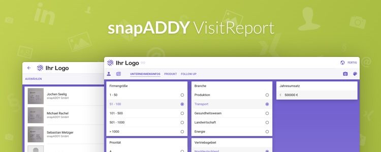 snapADDY VisitReport – Neue Funktionen bei der digitalen Berichtserfassung