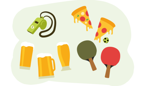 Events Pizza Bier Spaß Sport